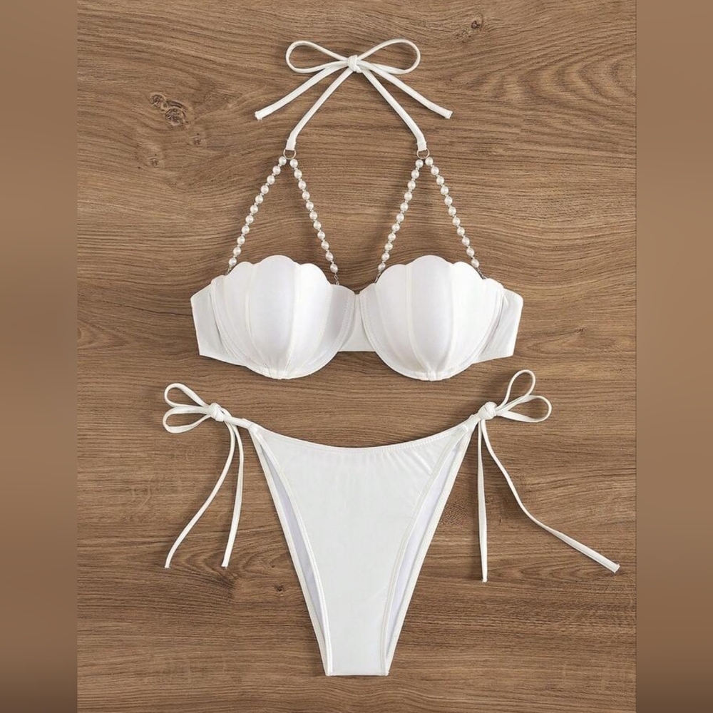 SHEIN White Shell Bikini